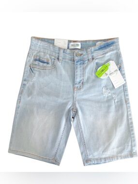 NWT Ring of Fire Big Boys Slick Slim-Fit Stretch Blue Denim Shorts - Size 16
